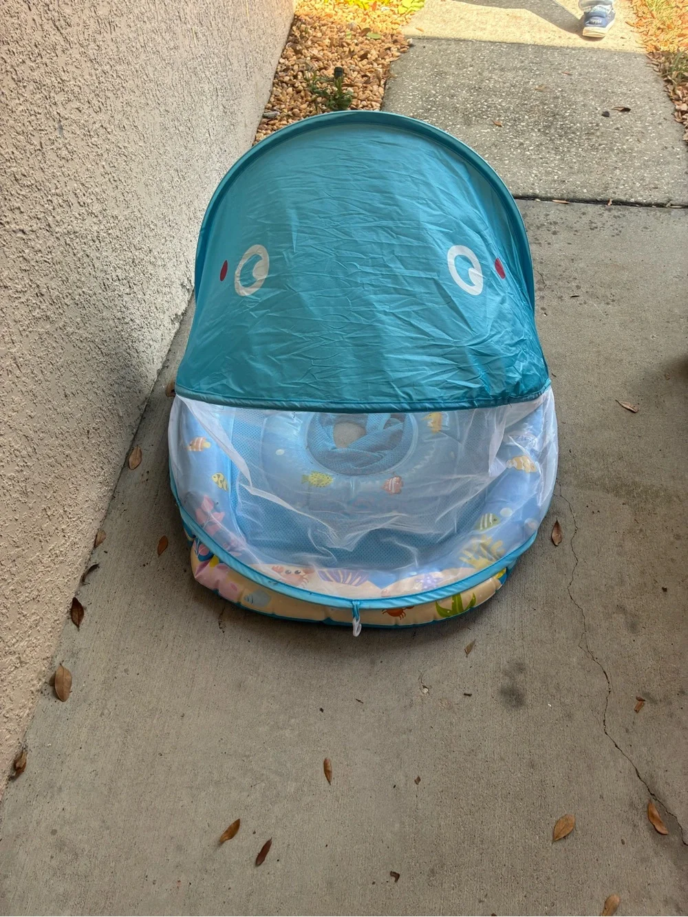 Inflatable Baby Pool Float with Canopy - Blue